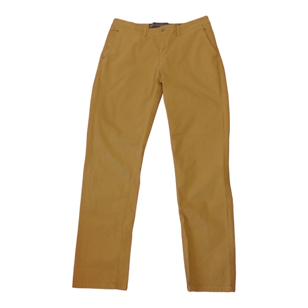 Velez Men's Semi Fitted Straight Leg Chino Size 36 Yellow Casual 32" Inseam‎